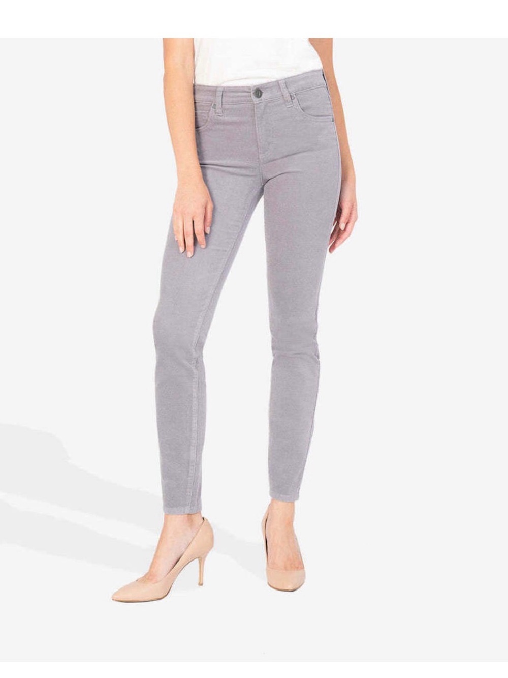 Kut from the kloth Women's Diana Skinny Cord Seal Gray size 12